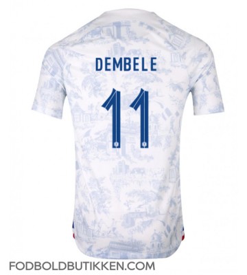Frankrig Ousmane Dembele #11 Udebanetrøje VM 2022 Kortærmet